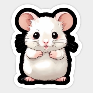 Fat Baby White Mouse Sticker